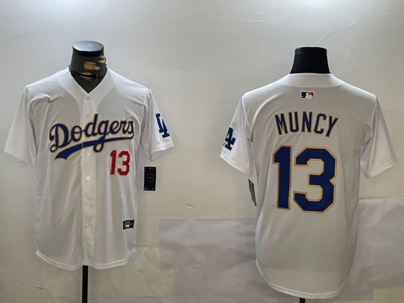Men Los Angeles Dodgers #13 Muncy White Game 2024 Nike MLB Jersey style 1211